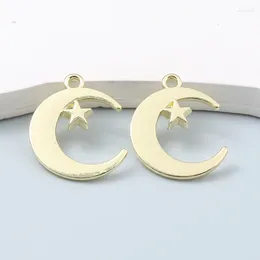 Charms 10pcs Fashion Moon Star Enamel Gold Color Universe Beautiful Pendants For Making DIY Jewelry Handmade Findings Necklace