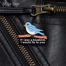 Brooches Cartoon Animal Enamel Pin If I Was A Bluebird Would To You Funny Lyrics Song Brooch Lapel Backpack Badges Jewellery Gift