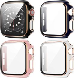 Apple watch case cover 38 40 41mm builtin tempered glass screen protector full cover iWatch series9099985