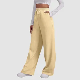 Women's Pants Ladies Sweatpants Wide Straight Leg Bottom Joggers Workout High Waisted Yoga With Pockets