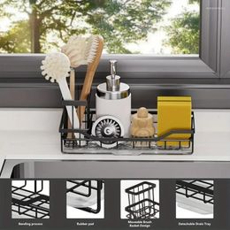 Kitchen Storage Stainless Steel Sink Drain Rack Sponge Counter Organiser Towel Accessories