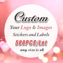 500PCS Custom Stickers and Customized Wedding Birthday Gift Box Stickers Design Your Own Stickers Personalize Stickers 240517