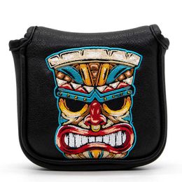 Other Golf Products Golf Mallet Push Rod Cover Tiki Golf Push Rod Cover for Mallet Headcover with magnetic closure elegant embroidery premium LeaL2405