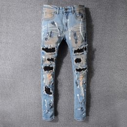 amirii jeans Mens Designer Jeans Distressed Ripped Biker Slim Fit Motorcycle Denim For Men Top Quality Fashion jean Mans hip hop Pants pour hommes 003