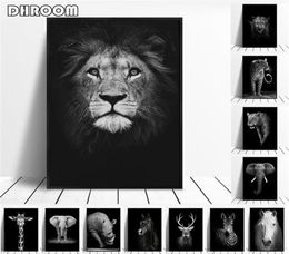 Canvas Painting Animal Wall Art Lion Elephant Deer Zebra Posters and Prints Wall Pictures for Living Room Decoration Home Decor2049790736