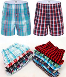 Masculino xadrez boxer shorts masculinos Trunks de roupas de algodão cuecas cuecas cuecas para machos de seta boxer de tecido homme calcaça 7930239