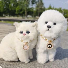 Dog Collars Cute Cat Collar Pet Pearl Necklace And Jewelry Bow Products For Birthday Gift Po Accessories