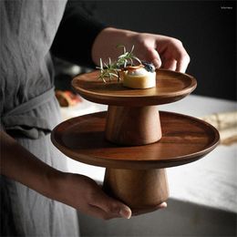 Plates Wooden Cake Stand Cakes Holder High Wood Pedestal For Table Baby Shower Pies Desserts Elegant