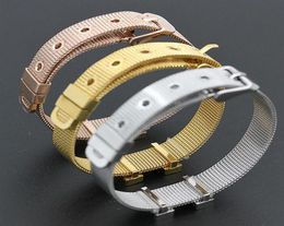 Colorfast Top Quality Jewelry Titanium Mesh Bracelet Fashion Famous Brand Adjustable Cuff Wristband Women H Bangle Joyas Bijoux H2796108