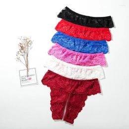 Women's Panties XL - 3XL Plus Size Open Crotch For Sex Lace Transparent Underwear Women Sexy Lingerie Stretching Thongs Femme Christmas