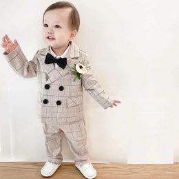 Suits Newborn Baby Boys 1 Year Birthday Set Kids Jacket Vest Pants Photograph Suit Children Wedding Performance Party Dress Costume Y240516