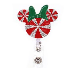 Key Rings Bling Rhinestone Retractable Cartoon Design ID Badge Holder With Swivel Alligator Clip For Gift9653063