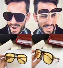 Luxury2019new fashion designer sunglasses 0087 pilot frame flip cover optical glasses sunglasses dual series popular top quality 4976792