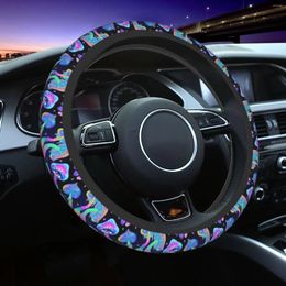 Steering Wheel Covers Magic Mushrooms Colourful Hippie Boho Cover Cute For Women Universal 15 Inch Auto Interior Decor