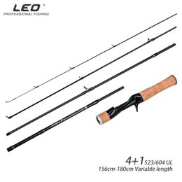 Boat Fishing Rods LEOFISHING Carbon Bait Rotating Casting Quick UL Bait 4+1 523/604 Ultra Light Fishing Rod 1.56M 1.8M Fishing AccessoriesL2405