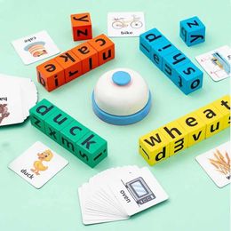 Other Toys Childrens wooden Montessori letter block cognitive matching puzzle learning word matching puzzle education toy battle game