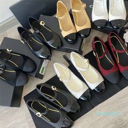 15A Loafers Flat Casual shoes Patent Leather Designer Splicing Sheepskin Calf Fashion Elegant Round Toe Mary Jane Shoes Low heels 2024