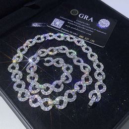 New Design Jewelry 13Mm Hip Hop Bracelet Sterling Sier Iced Out Cuban Link "8" Shape Rapper Chain