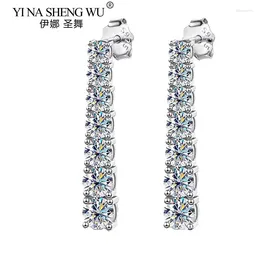 Stud Earrings D VVS1 Moissanite Pendent For Woman Wedding Jewely With GRA S925 Sterling Sliver Plated 18k White Gold Daily