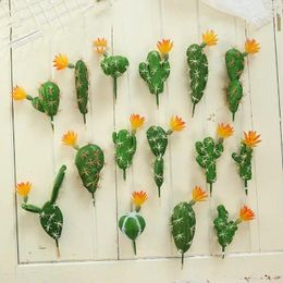 Decorative Flowers Artificial Plastic Cactus Succulents Prickly Potted Plant No Pot Eco-friendly Simulation Home Office Desktop Decoration