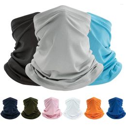 Bandanas Sun Protection Bike Cycling Mask Fashion Silk UV Full Face Breathable Solid Colour Scarf Outdoor Sport