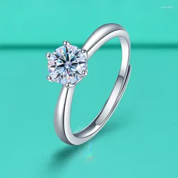 Cluster Rings SA SILVERAGE S925 Sterling Silver Engagement For Women Wedding Ring Moissanite Fine Jewellery Couple