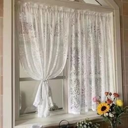 Good job French curtains open crochet lights shadow curtain factory transparent and opaque soft finished products 240426