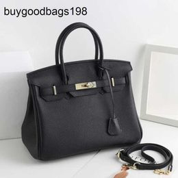 Designer Handbag Tote Bag Handmade 7a Amck Womens New Genuine Leather Fashion Large Capacity One Shoulder Crossbody Black Size 30 30x16x23cm Have Logo