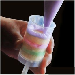 Cupcake Push Up Pop Cake Container Plastic Transparent Food Grade Lid For Party Decoration Round Shape Kitchen Tool Dh4744 Drop Delive Dhfeu