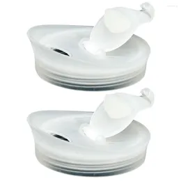 Dinnerware Sets 2 Pcs Glass Cold Water Bottle Plastic Lid Kettle Practical Pitcher Wear-resistant