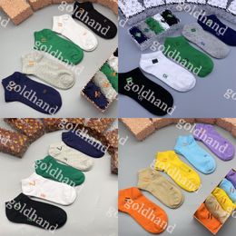 Five Pairs Sport Sock Mens Somens Summer Short Sock Designer Tide Brand Printed Sock