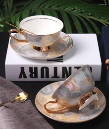 Cups Saucers High Grade European Coffee Cup Set Bone China British Afternoon Tea Couple Water