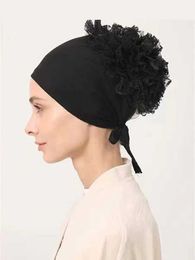 Bandanas Durag Fashionable womens headscarf scarf soft and elastic Tuan Bonnet tie back volume hem headband Indian Wr headband J240516