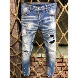 Men's Jeans Mens Luxury Designer Skinny Ripped Cool Guy Causal Hole Denim Fashion Brand Fit Men Washed Pants 12665 dsquares dsqureditys 2 dsquards S513