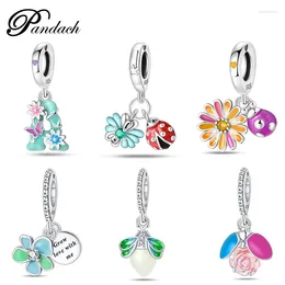 Loose Gemstones 925 Sterling Silver Luminous Series Spring Bird Firefly Flowers Charms Beads Fit Original Bracelets DIY Jewellery