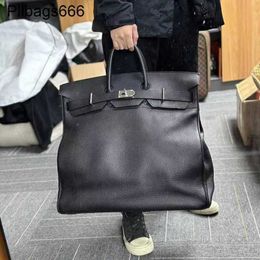 50cm Tote Bags Hac Designer Bag Handmade Top Layer Cowhide Luggage Mens and Womens Portable Travel Genuine Leather Platinum Business Trip 83R8