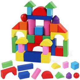 Other Toys 32 wooden building blocks childrens Montessori educational game colors and shapes childrens cognitive educational toys 2CM blocks