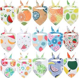 Dog Apparel 30pcs Fruit Bandana Bulk Small Large Bibs Scarf Cotton Pet Puppy Kerchief Summer Accessories Supplies