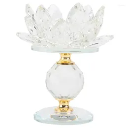 Candle Holders 1PCS Crystal Metal Holder Candlestick Wedding Holidays Christmas Events Tabletop Home Decor Ornament Lotus