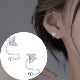 Stud Earrings 1/2pcs Cute Stainless Steel Spiral Butterfly Hypoallergenic Daith Tragus Ear Cartilage Piercing Jewellery