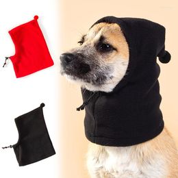 Dog Apparel Winter Solid Colour Hats Adjustable Drawstring Pet Warm Polar Fleece Funny Cute Pography Costume Props Christmas