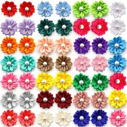 Dog Apparel 100PC/Lot Handmade Hair Bows Pearls Petal Small Grooming Rubber Bands Accessories Pet Supplies