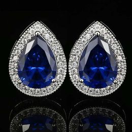Cuff Links New Luxury Water Drop Zircon Cufflinks Jewelry Mens and Womens French Shirts Crystal Water Diamond Cufflinks Wedding Accessories Gift