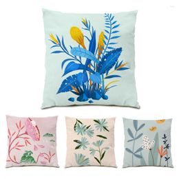 Pillow Covers Decorative Velvet Decoration Home Decor Flower Leaves Pattern Pillowcase Polyester Linen Comfortable E0461