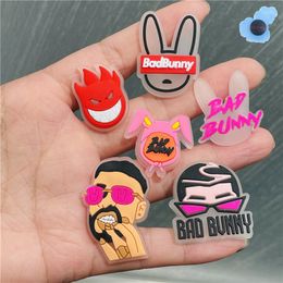 Shoe Parts Accessories Luminous Bad Bunny Rabbit Planet Pvc Charms Noctilucent Star Glowing Diy Wristband Kid Gift Drop Delivery Ot3F1