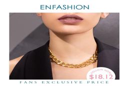 ENFASHION Punk Big Strong Link Chain Choker Necklace Women Gold Colour Stainless Steel Statement Necklaces Men Jewellery P193041 LJ208307246