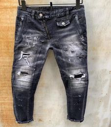 2022 Designer men jeans hiphop fashion zipper hole wash jeans pants retro torn fold stitching mens design motorcycle riding cool 12274745