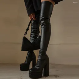 Boots Double Platform Super High Heels Women Over The Knee Elegant Sexy Comfy Warm Shoes Winter Good Quality