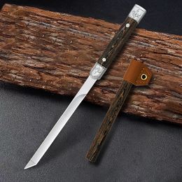 Utomhusgrillad hög hårdhet vildmark överlevnad kniv bärbar kniv camping skarp kniv rakt kniv ny fruktkniv