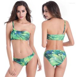 Women's Swimwear Plus Size 6XL Bikini Bathing Suits Removable Padding Fully Lined Beachwear Swimsuit One Shoulder Tube